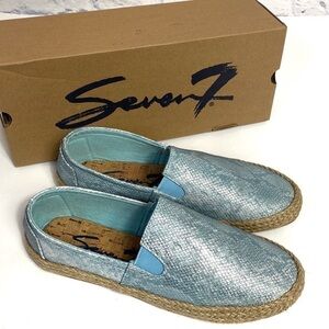 Seven7 Cape Azul chambray blue snakeskin espadrilles 8